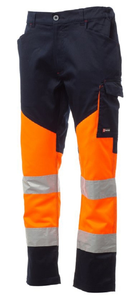 Payper WORKING Reflexné nohavice XXS, Fluorescent orange-Navy blue