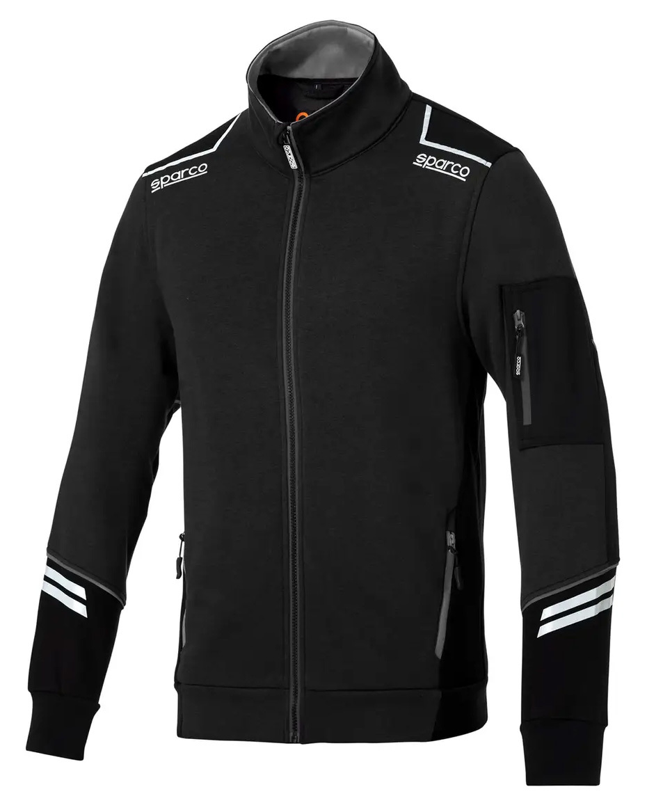 Sparco ALABAMA TECH FULL ZIP Mikina XS, Čierna-Sivá