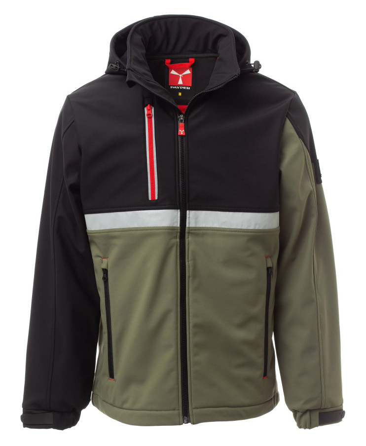 Payper WISE Softshellová bunda XXS, Military green-Black