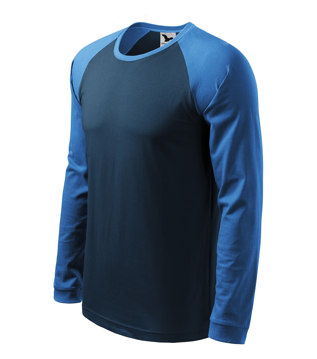 Malfini STREET LS 130 Tričko pánske 4XL, Tmavo modrá-Svetlo modrá
