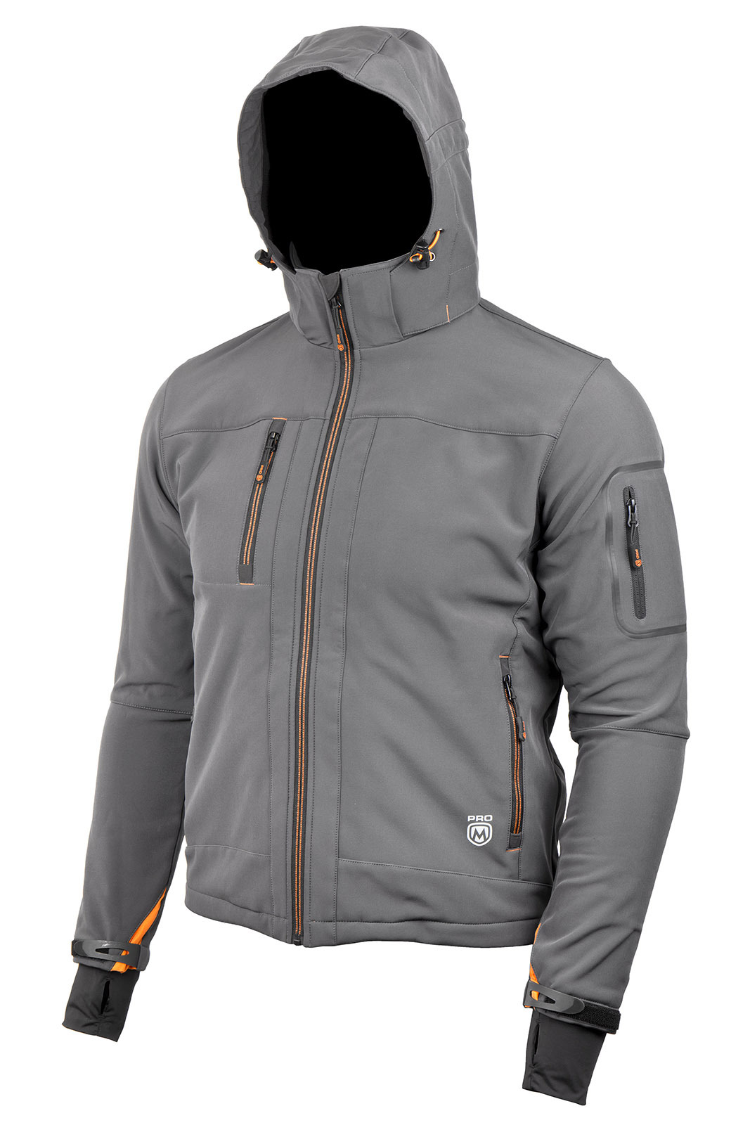 Promacher RUFUS JACKET Softshellová bunda S, Šedá-Oranžová
