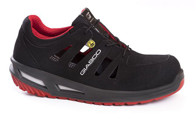 Giasco SHARK S1P ESD Bezpečnostné sandále Čierna-Červená, 36
