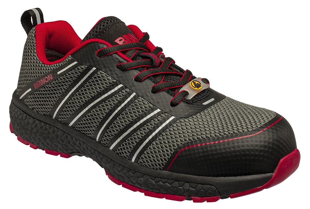 Bennon VECTRA S1P ESD NM GREY/RED LOW Bezpečnostná obuv 37, Šedá-Červená