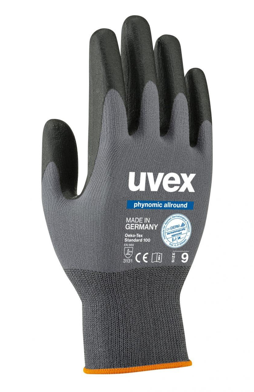 Uvex PHYNOMIC ALLROUND Pracovné rukavice Sivá-Čierna, 5