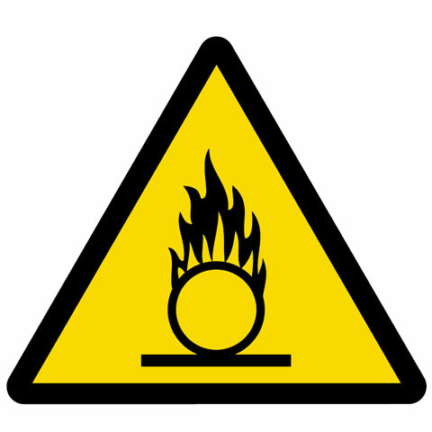 BZ PH432 Značka nebezpečné oxidujúce látky - plast 20x20 cm Čierna-Žltá