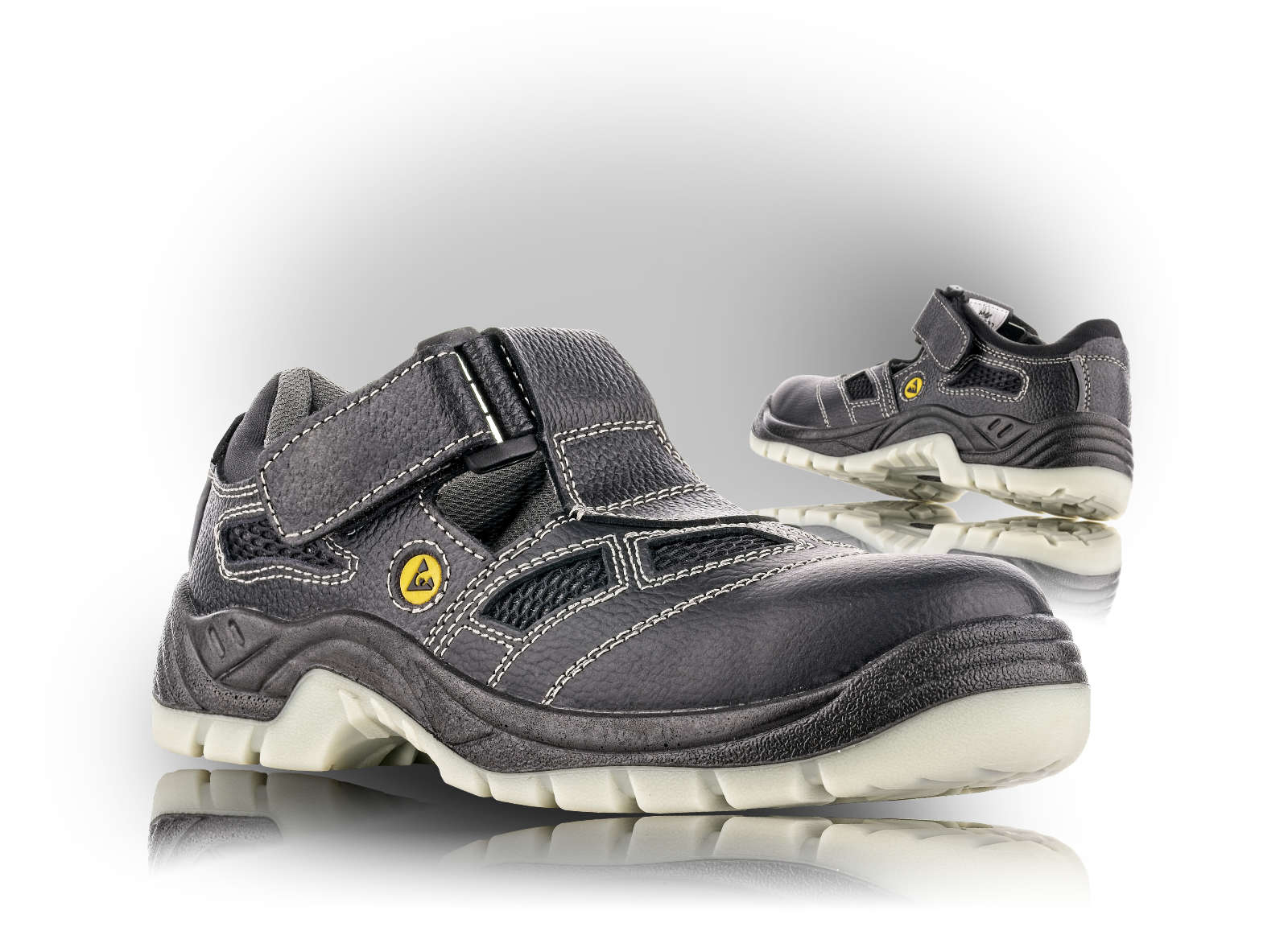 VM Footwear BERN S1 ESD Bezpečnostné sandále Čierna, 36