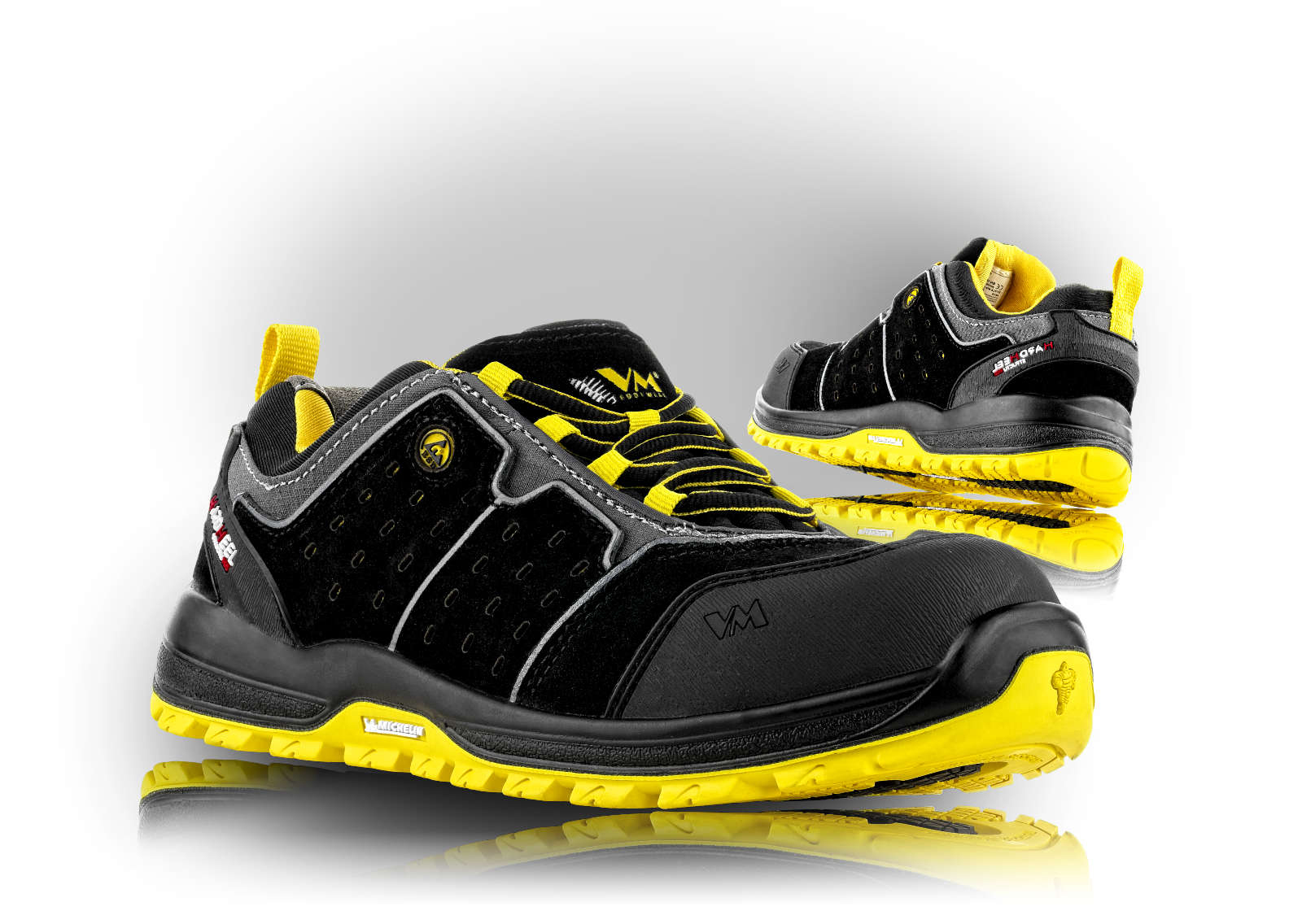 VM Footwear INDIANA S1P ESD Bezpečnostná obuv Čierna-Žltá, 36