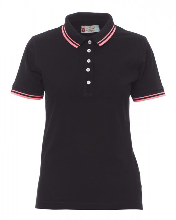 Payper SKIPPER LADY Polokošeľa dámska S, Black-Neon fuchsia