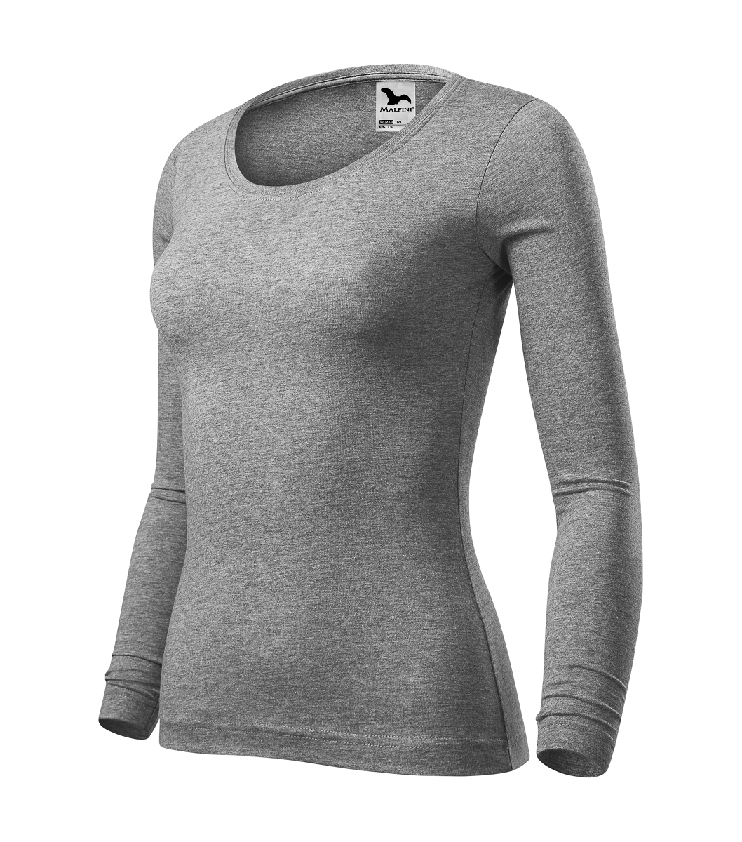 Malfini FIT-T LS 169 Tričko dámske XS, Tmavosivý melír