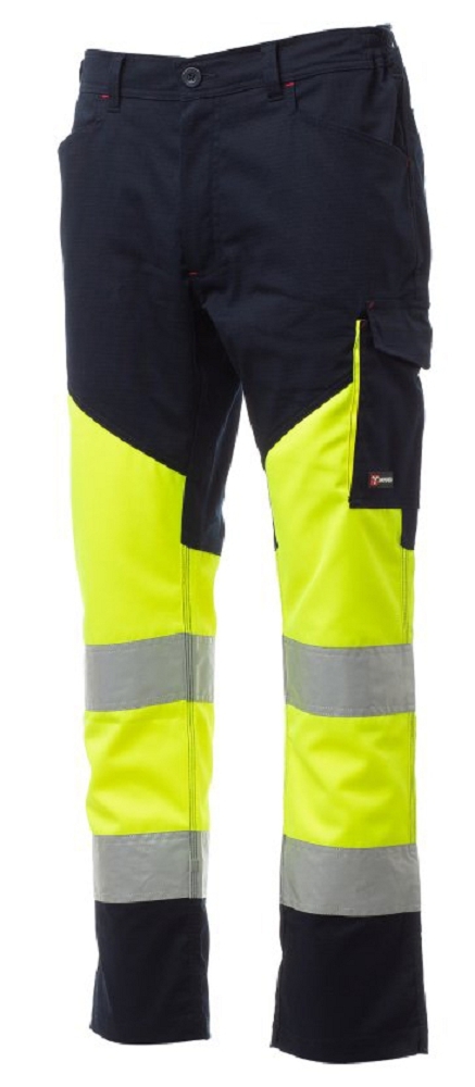 Payper WORKING SUMMER Reflexné nohavice 4XL, Fluorescent yellow-Navy blue