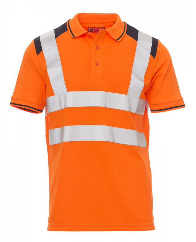 Payper GUARD+ Reflexná polokošeľa pánska S, Fluorescent orange-Navy blue