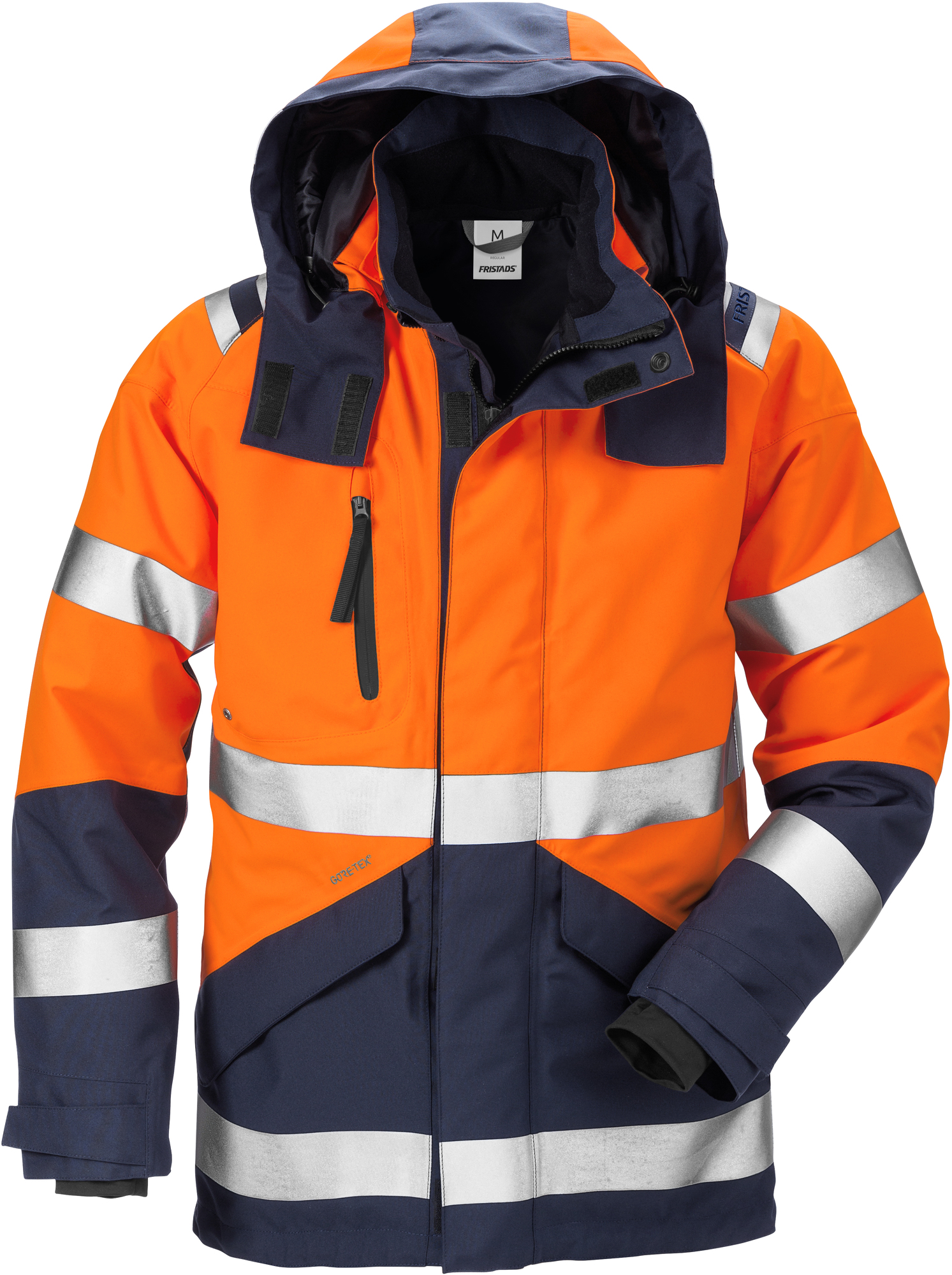 Fristads Výstražná GORE-TEX bunda 4988 GXB XS, Fluorescenčná oranžová-Námornícka modrá