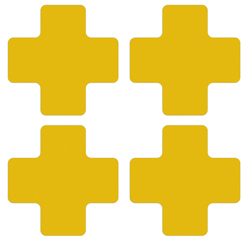 BY 19815 Extrémne odolná značka - kríž 12,7x12,7 cm Žltá, 20 kusov