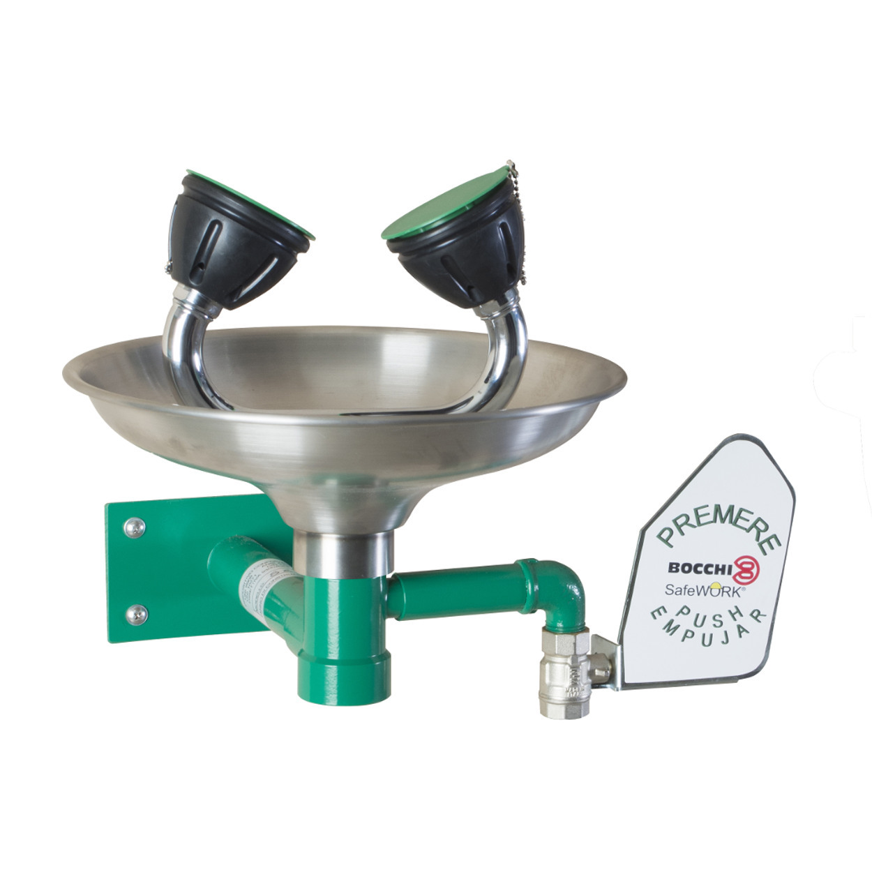 ZM S131 Nástenná očná sprcha s ručným ovládaním - nerez