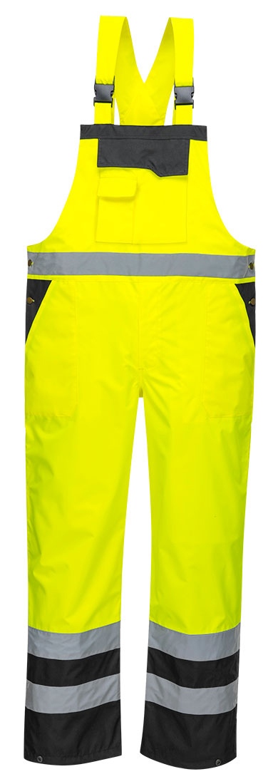 Portwest S488 Reflexné nohavice na traky S, Fluorescenčno žltá-Čierna