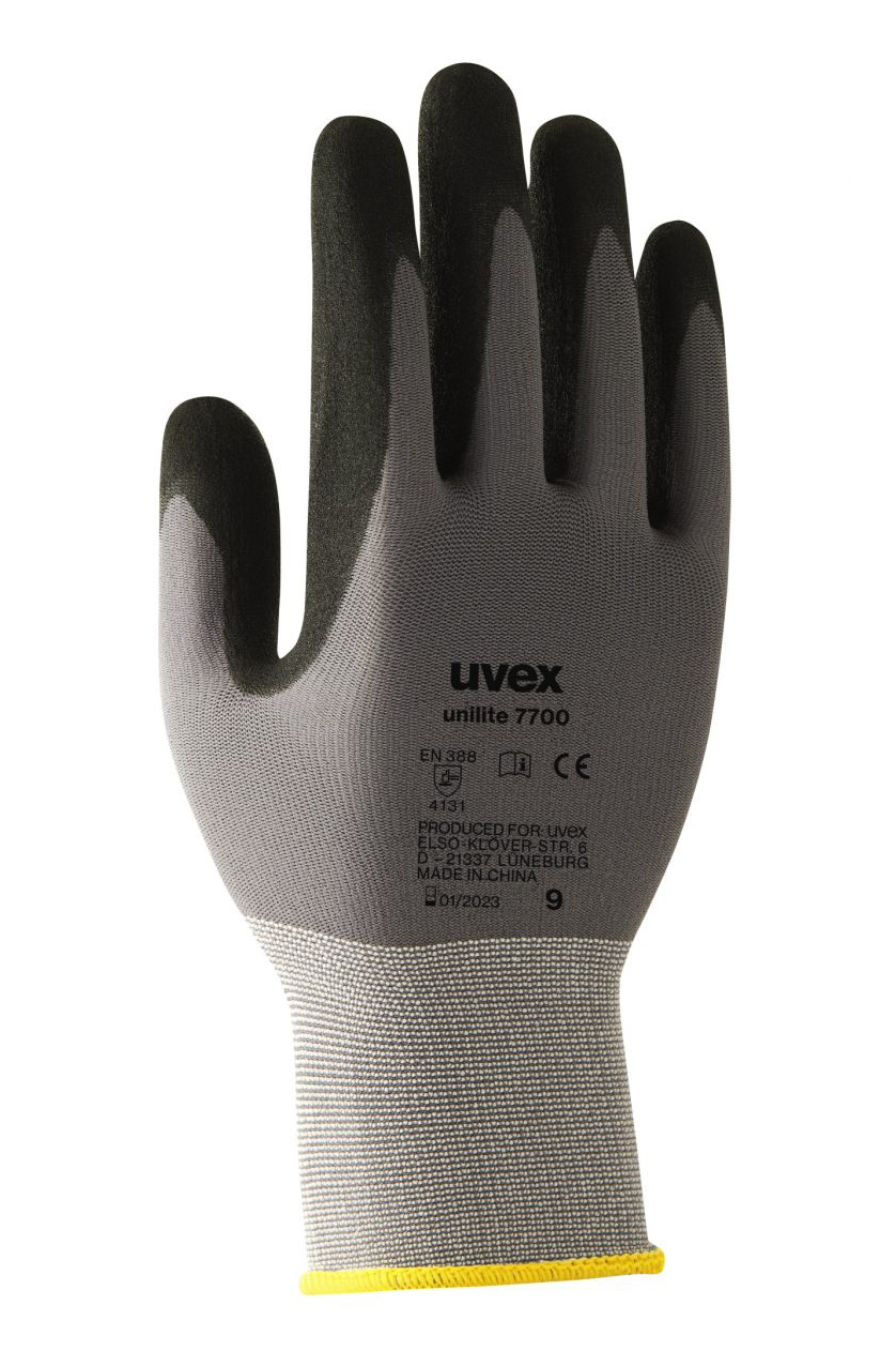Uvex UNILITE 7700 Pracovné rukavice Sivá-Čierna, 7