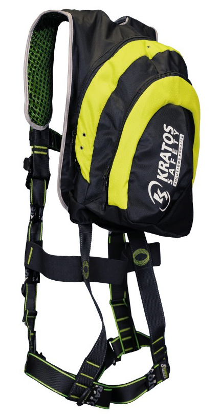 Kratos Safety ADVENTURE FA1030501 Celotelový postroj s integrovaným batohom M/L, Čierna-Zelená
