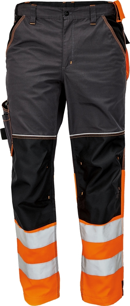 Cerva KNOXFIELD HI-VIS DW Reflexné nohavice 46, Antracitová-Fluorescenčno oranžová