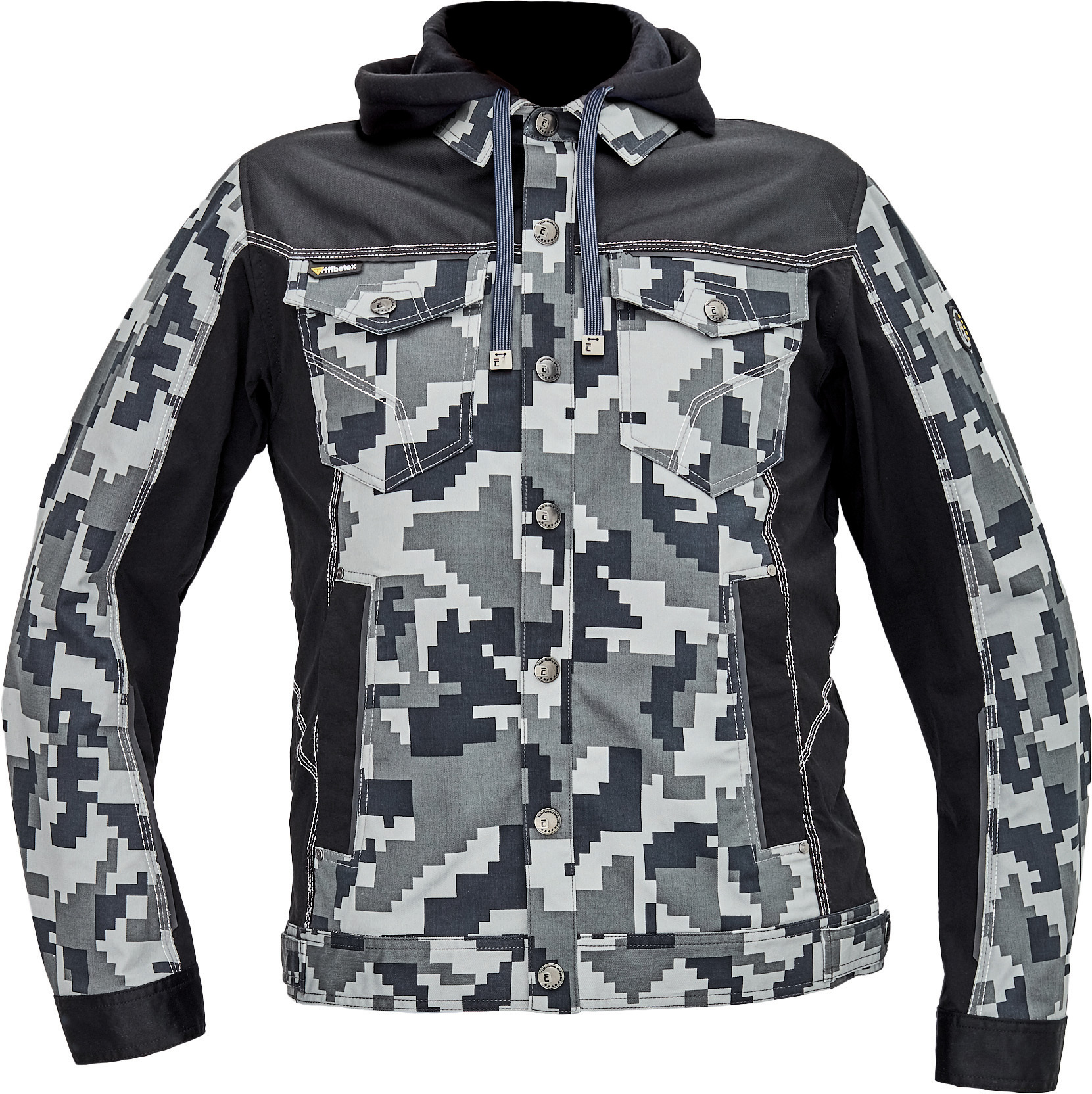 Cerva NEURUM CAMOUFLAGE Pracovná bunda s kapucňou 46, Antracitová-Čierna