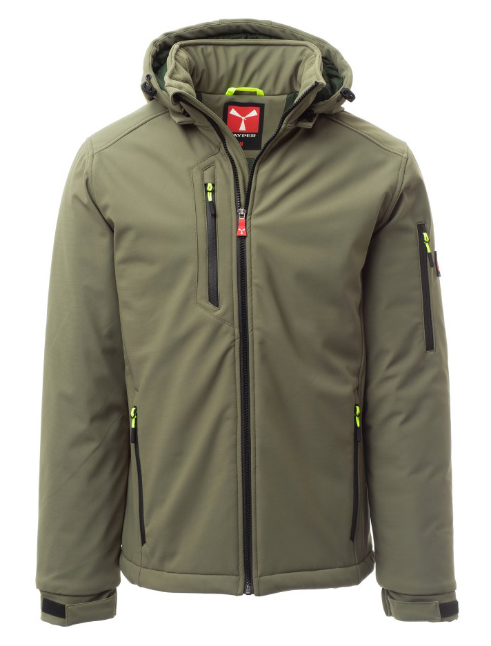 Payper CREEK PAD Softshellová bunda zateplená XXS, Military green-Green