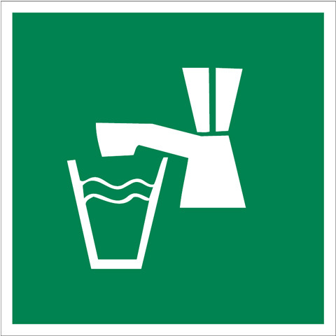 BZ PG910 Značka pitná voda! - plast 15x15 cm Zelená-Biela