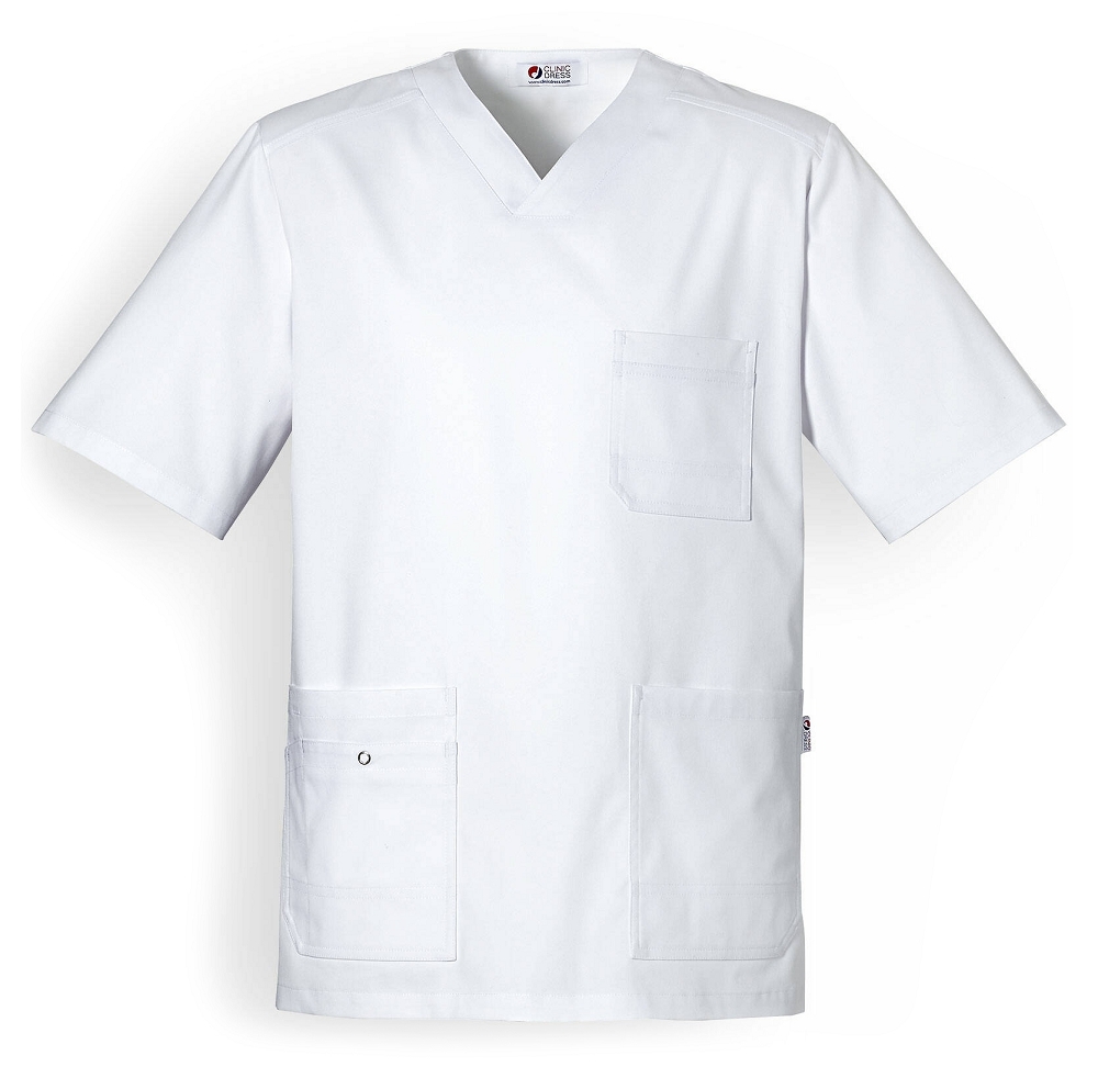 Clinic Dress CLINIC WASH Blúza pánska Biela, XS