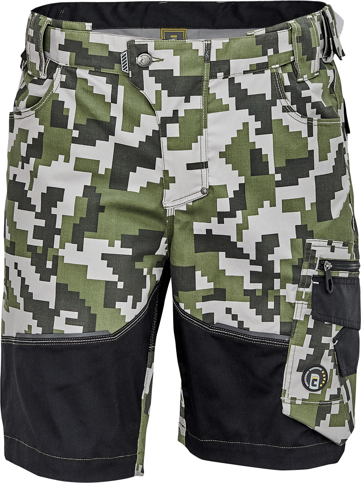Cerva NEURUM CAMOUFLAGE Šortky 46, Tmavá olivová-Čierna
