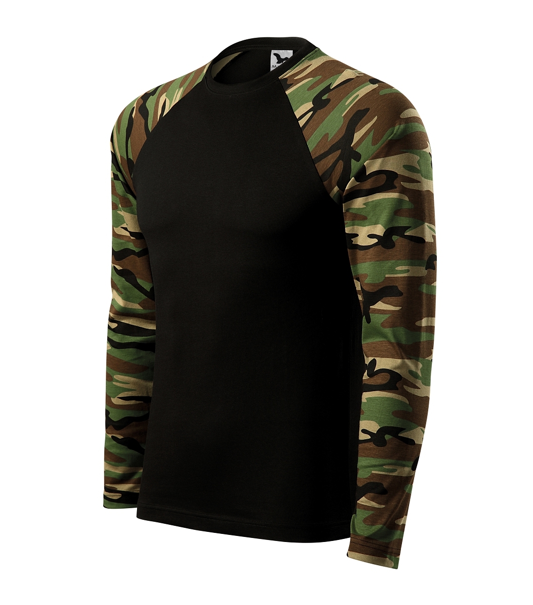 Malfini CAMOUFLAGE LS 166 Tričko unisex XS, Camouflage brown