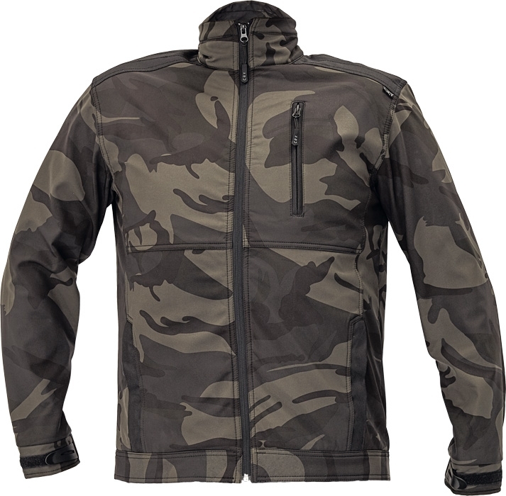 Cerva CRAMBE Maskáčová softshellová bunda S, Camouflage