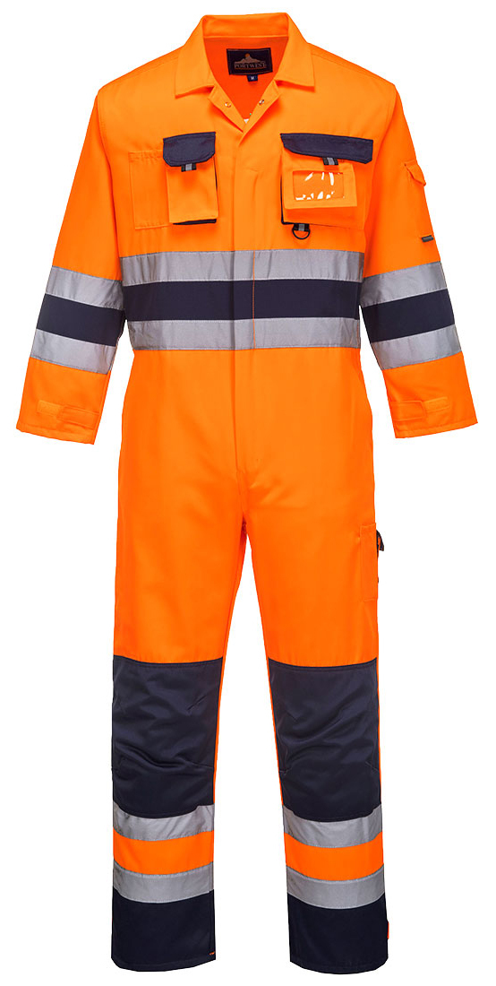 Portwest TX55 NANTES HI-VIS Reflexná kombinéza 3XL, Fluorescenčno oranžová-Námornícka modrá