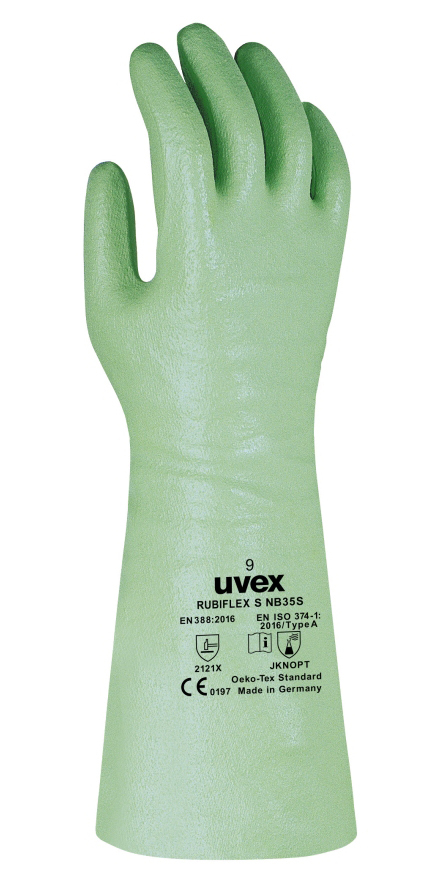 Uvex RUBIFLEX S NB35S Rukavice na ochranu proti chemikáliám Zelená, 8