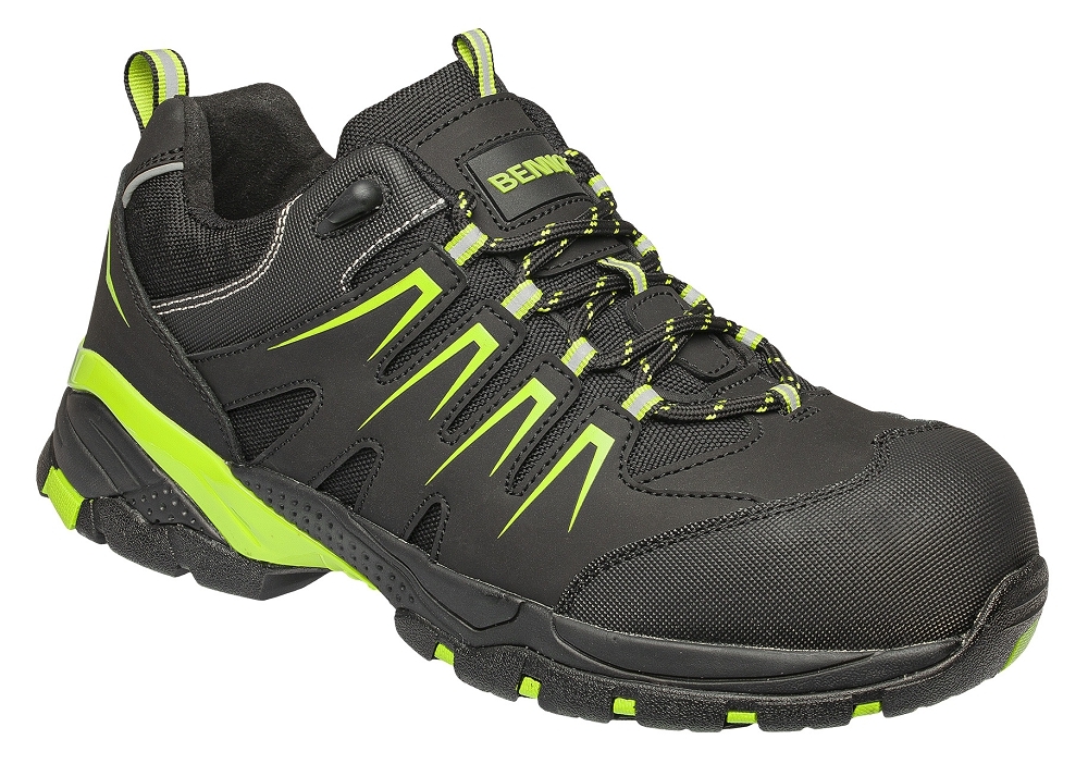 Bennon ORLANDO XTR S3 NM HI-VIS LOW Bezpečnostná obuv Čierna-Zelená, 36
