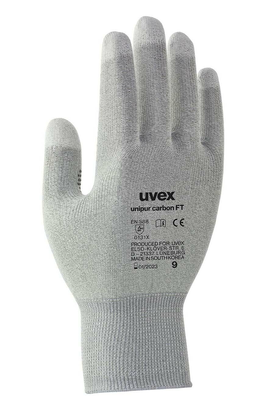 Uvex UNIPUR CARBON FT Pracovné ESD rukavice 6, Sivá-Biela