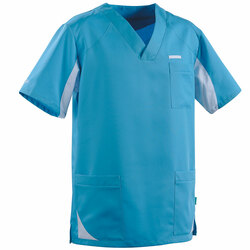 Lafont SANDRO Blúza pánska dvojfarebná S, Tyrkysová-Biela