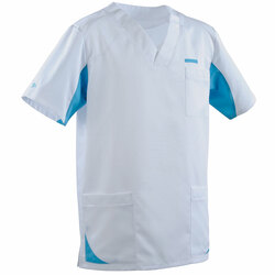 Lafont SANDRO Blúza pánska dvojfarebná XS, Biela-Tyrkysová