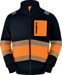 Delta Plus SHERPAHV Reflexná flísová bunda S, Oranžová-Čierna