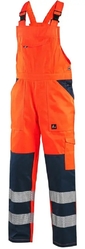 Canis CXS NORWICH Výstražné nohavice s náprsenkou pánske 46, Reflexná oranžová-Modrá