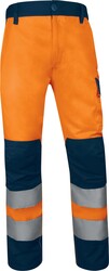 Delta Plus M1PA2HVCL2 Reflexné nohavice L, Oranžová-Námornícka modrá