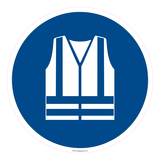 BY C3504/A Podlahová PVC značka - Používaj reflexnú vestu - 50 cm