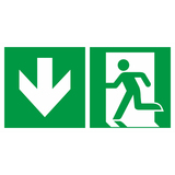 25.2041 Tabuľka núdzový východ vľavo, šípka dole - plast 20x10 cm