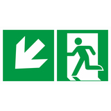 27.2021 Tabuľka núdzový východ vľavo, šípka vľavo dole - samolepiaci plast 20x10 cm