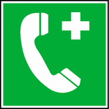 38.0068 Tabuľka telefón pre tiesňové volanie - fólia Everglow 20x20 cm