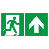 25.3012 Tabuľka núdzový východ vpravo, šípka hore - plast 30x15 cm