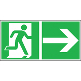 15.0086 Tabuľka núdzový východ vpravo, šípka doprava - hlinik 30x15 cm