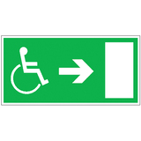 15.0027 Tabuľka úniková cesta pre vozíčkárov vpravo - hlinik 30x15 cm