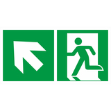 27.2031 Tabuľka núdzový východ vľavo, šípka vľavo hore - samolepiaci plast 20x10 cm