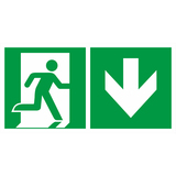 31.3042 Tabuľka núdzový východ vpravo, šípka dole - samolepiaca fólia 30x15 cm