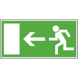 38.0005 Tabuľka úniková cesta doľava - fólia Everglow 30x15 cm