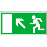 38.0017 Tabuľka úniková cesta schody hore vľavo - fólia Everglow 30x15 cm