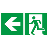 25.3051 Tabuľka núdzový východ vľavo, šípka vľavo - plast 30x15 cm